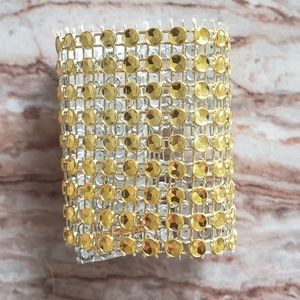 30 Gold Rhinestone Velcro Napkin Ring or Chair Sash Holder